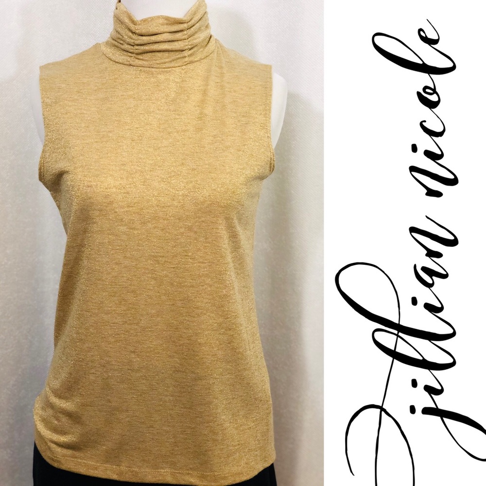JILLIAN NICOLE Gold Sleeveless Mock Turtleneck